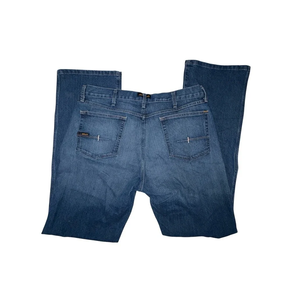 Ariat Men's Rebar M4 Relaxed Boot Cut Jeans Size 36x36 Blue Denim Workwear